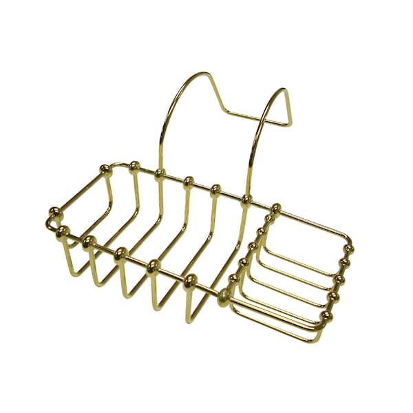 8" Clawfoot Bath Soap And Sponge Holder, Polished Brass